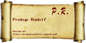 Prekup Rudolf névjegykártya